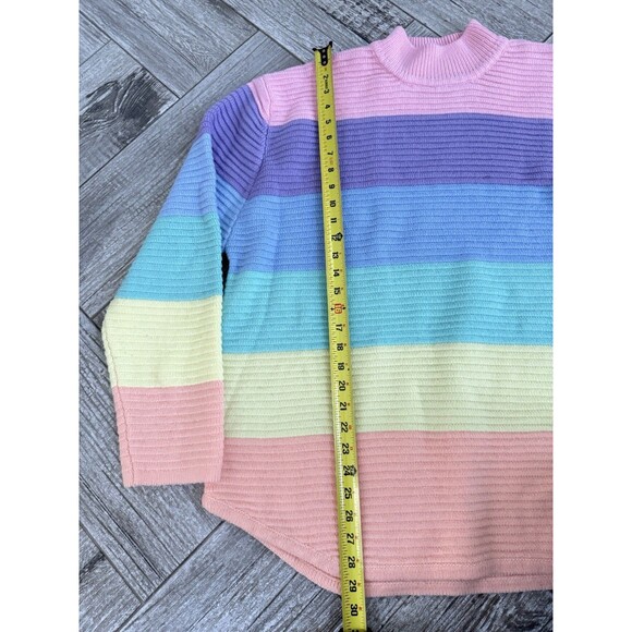 UNIF L Oversized Knit Jumper Sweater In Pastel Rainbow Color Block Womens - Picture 4 of 6